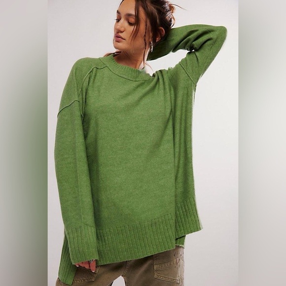 Free People Sweaters - New Free People Phoebe High-Low Tunic Sweater green size XS